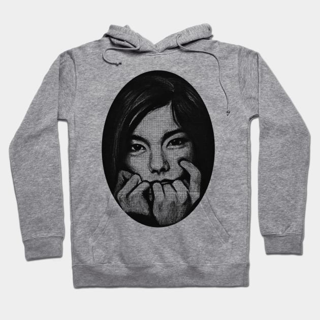 Bjork-Black & White Sketch Illustrations Hoodie by tepe4su